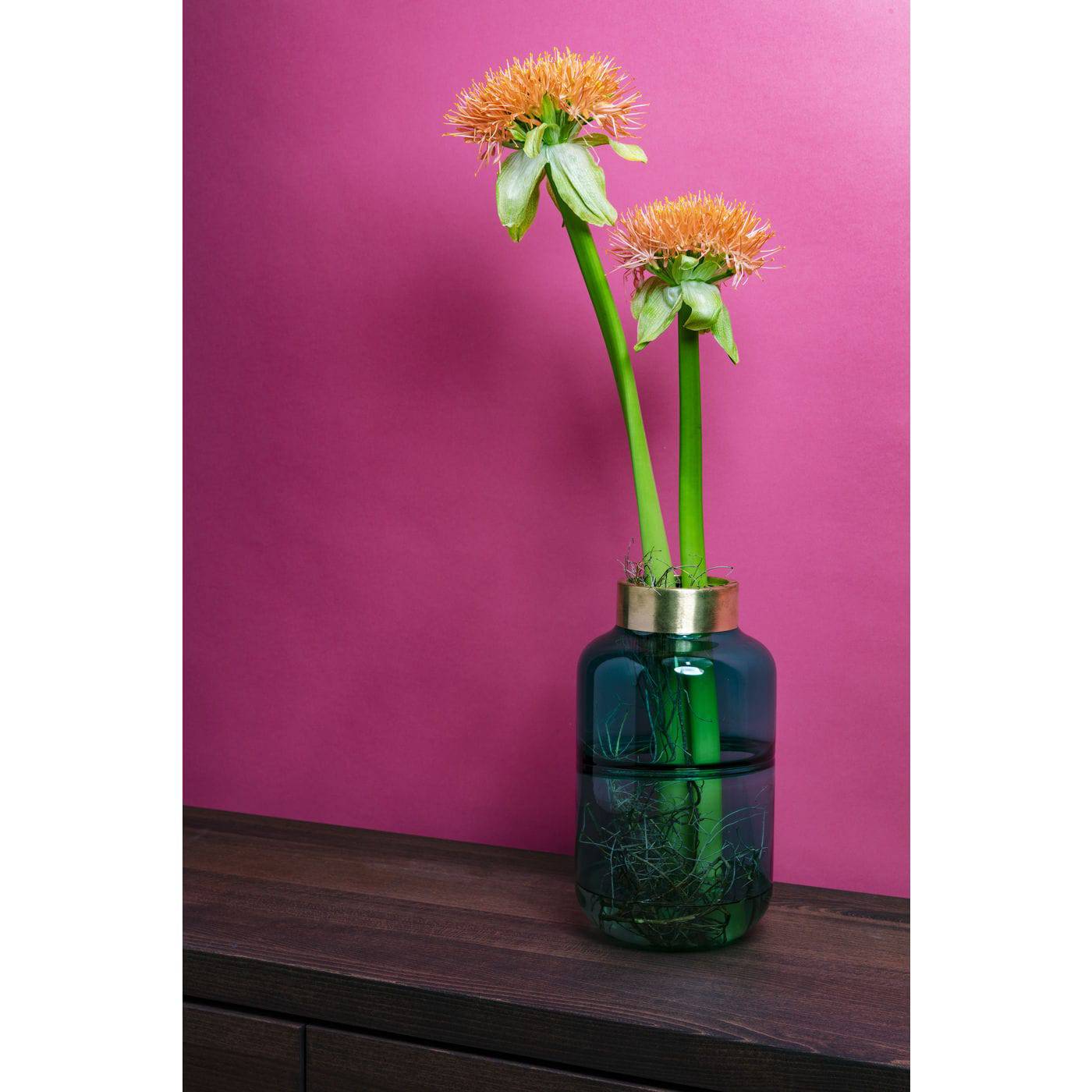 Emerald Green Glass Vase 