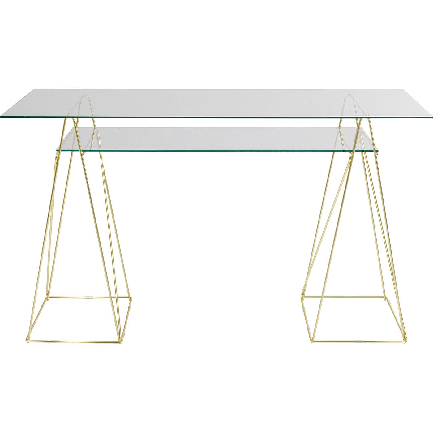 Desk Polar Brass Matt 8mm Tempered Glass - JULIA VENCE STORE