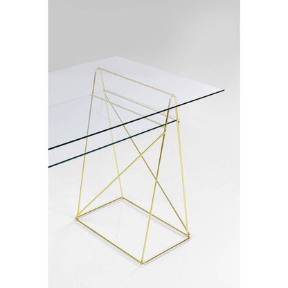 Desk Polar Brass Matt 8mm Tempered Glass - JULIA VENCE STORE