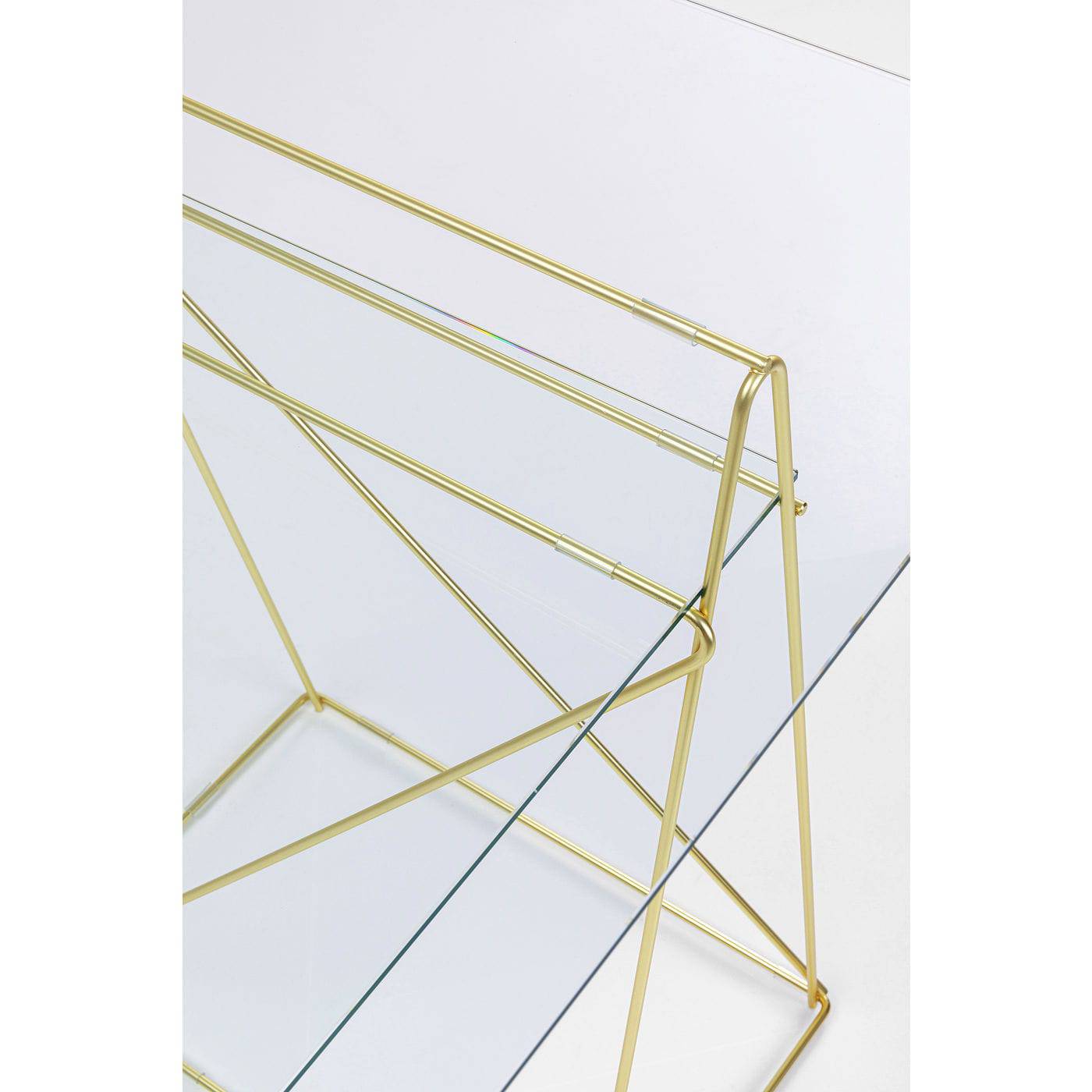 Desk Polar Brass Matt 8mm Tempered Glass - JULIA VENCE STORE