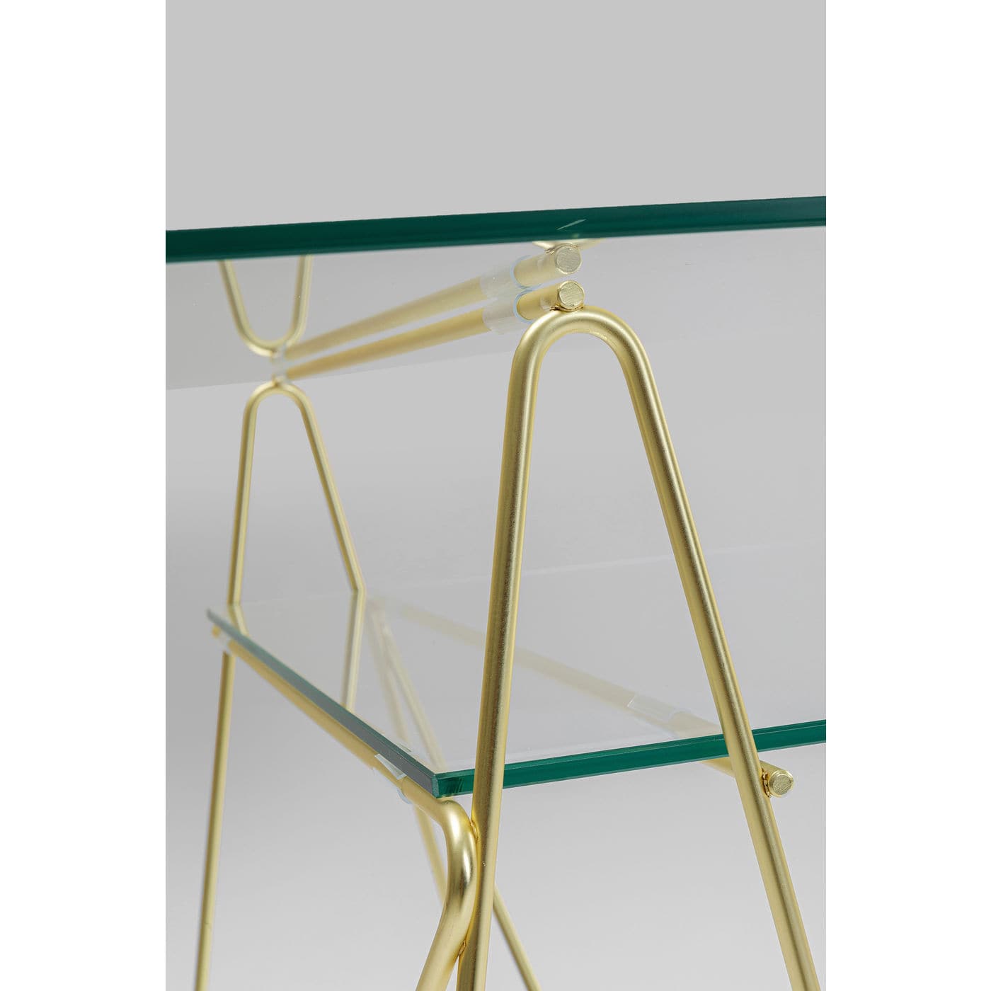 Desk Polar Brass Matt 8mm Tempered Glass - JULIA VENCE STORE