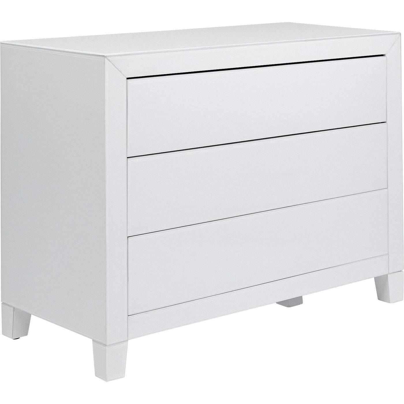 Dresser Luxury Push 3 Drawers White - JULIA VENCE STORE