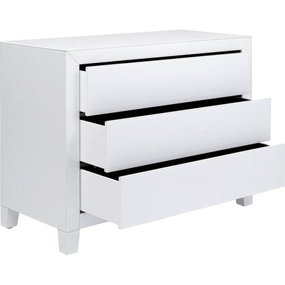 Dresser Luxury Push 3 Drawers White - JULIA VENCE STORE