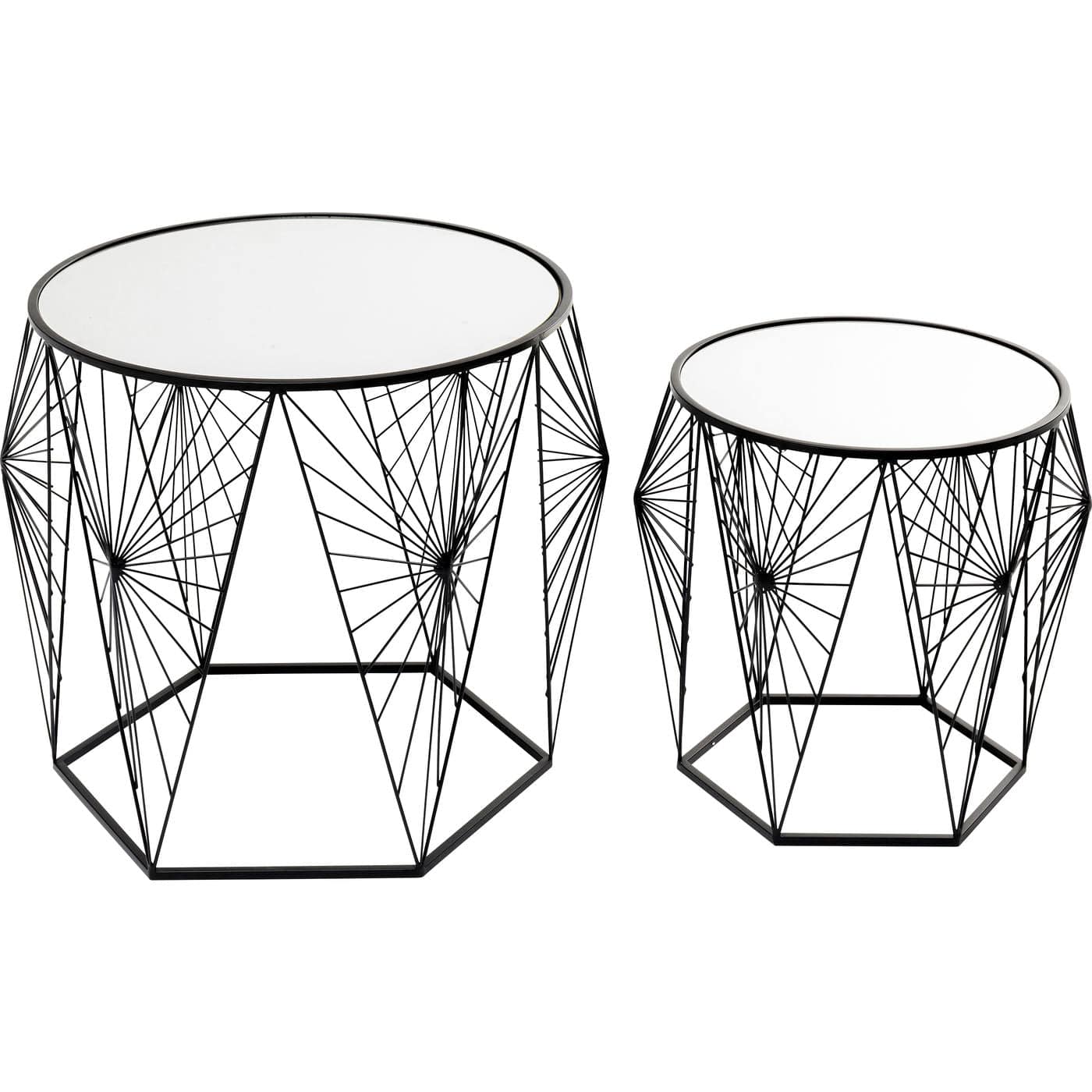 side table cobweb black 2 set - JULIA VENCE STORE