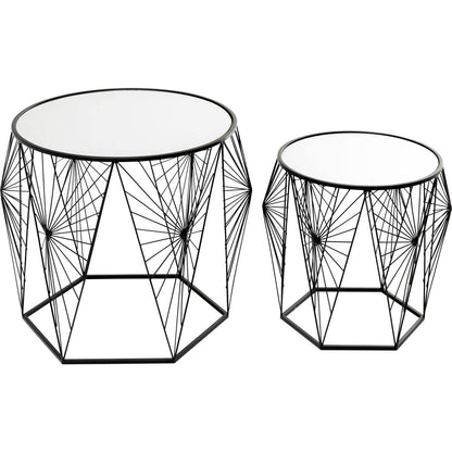 side table cobweb black 2 set - JULIA VENCE STORE