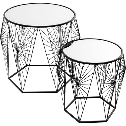 side table cobweb black 2 set - JULIA VENCE STORE