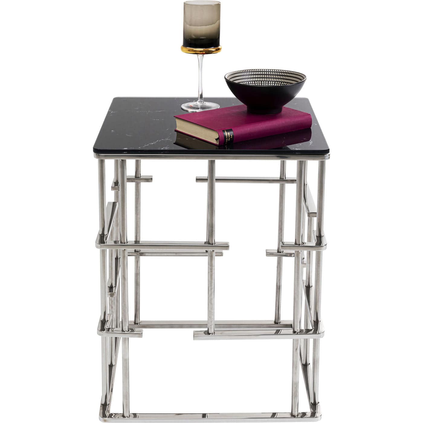 side table rome silver 40x40cm - JULIA VENCE STORE