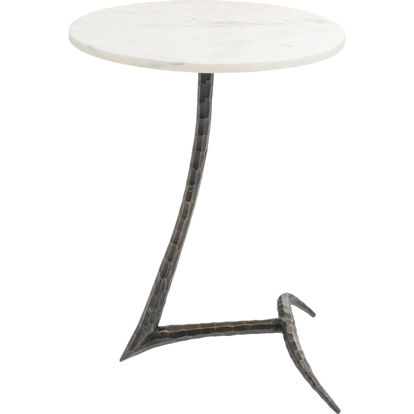 Side Table White Marble Brass