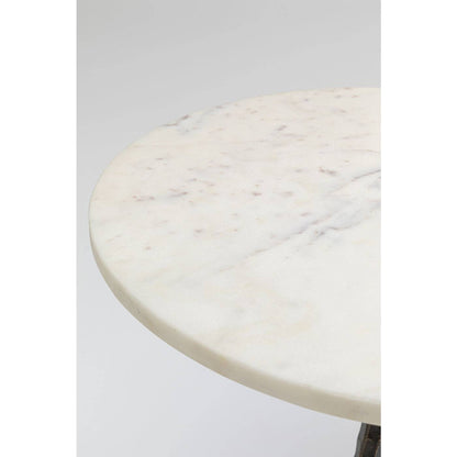 Side Table White Marble Brass