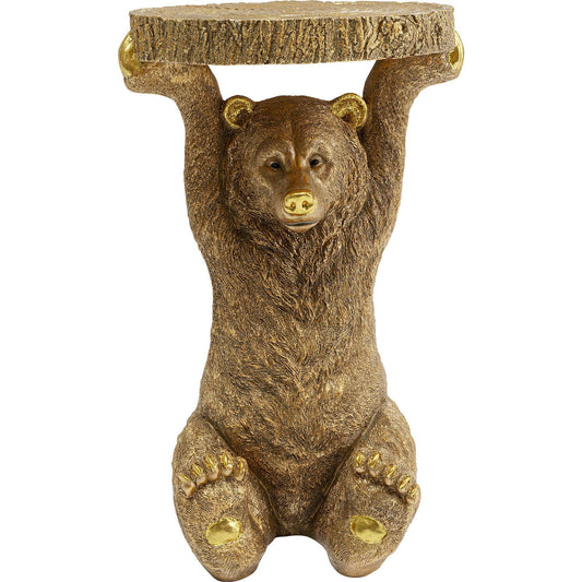 side table animal bear gold 35x34cm - JULIA VENCE STORE