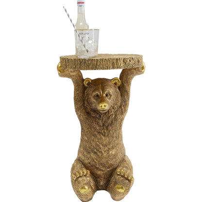 side table animal bear gold 35x34cm - JULIA VENCE STORE