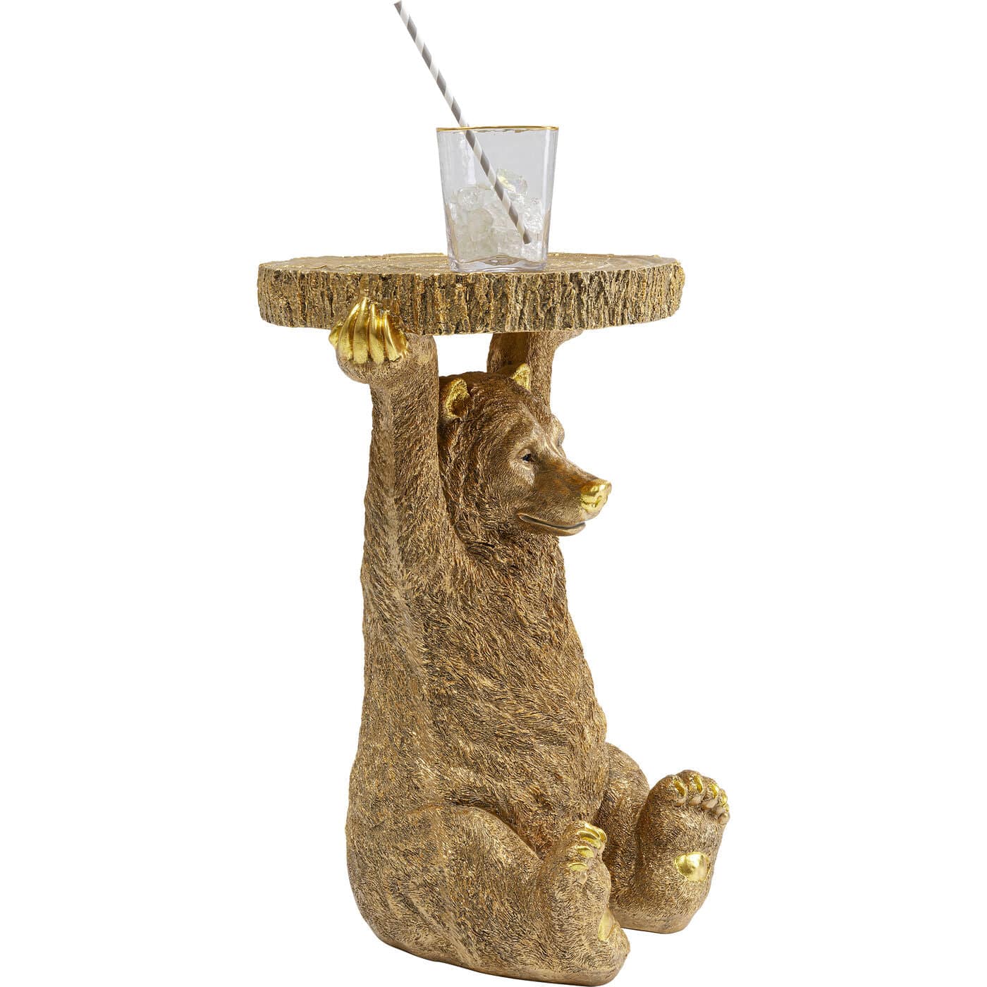 side table animal bear gold 35x34cm - JULIA VENCE STORE