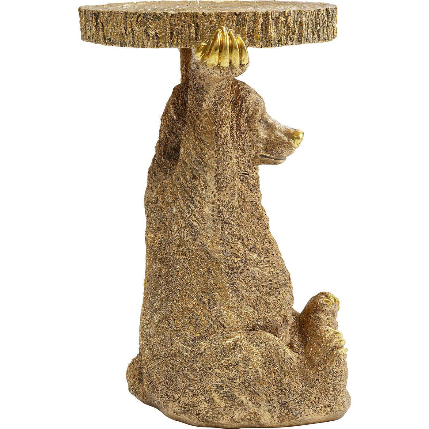 side table animal bear gold 35x34cm - JULIA VENCE STORE