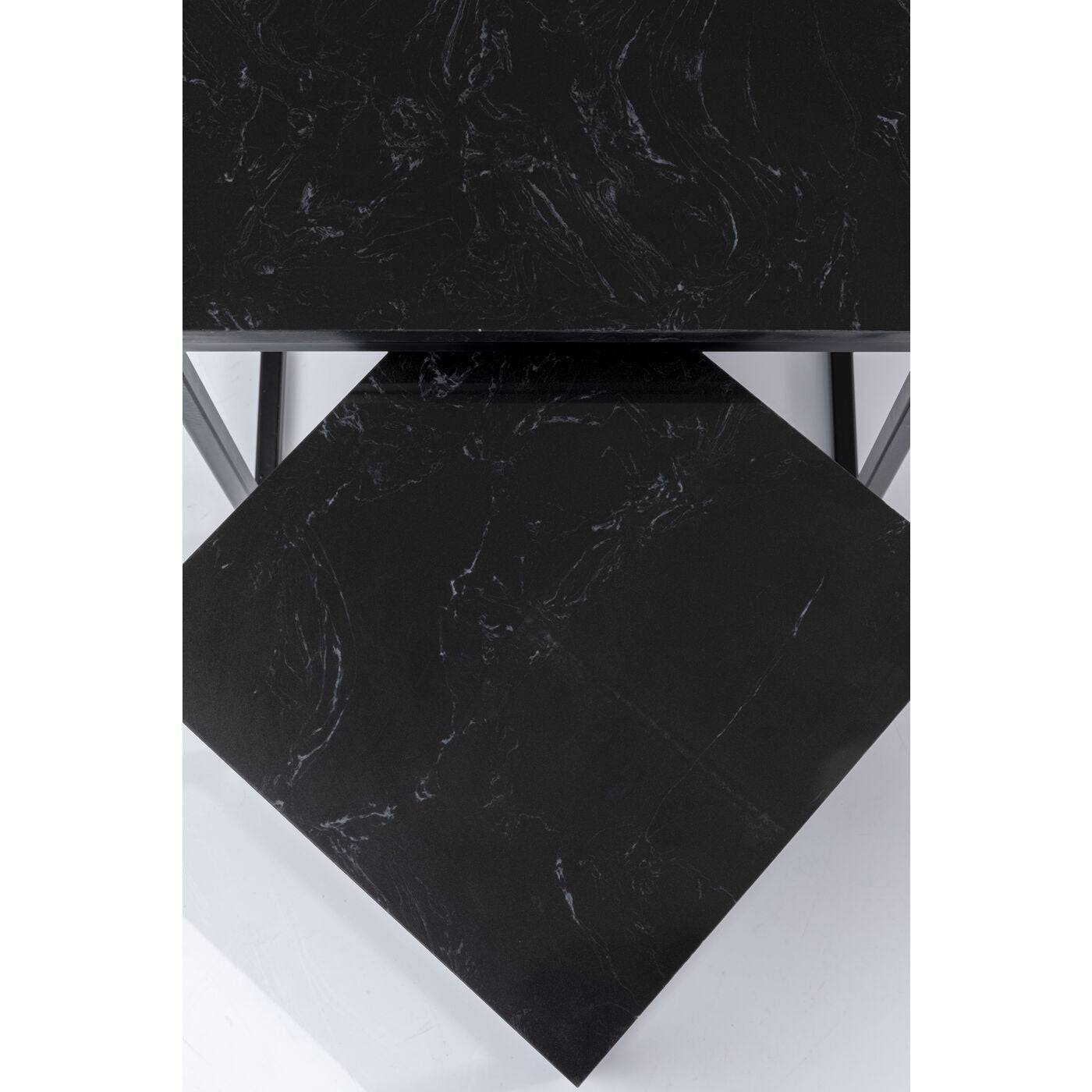 Side Table Key West Marble Black 3 Set - JULIA VENCE STORE