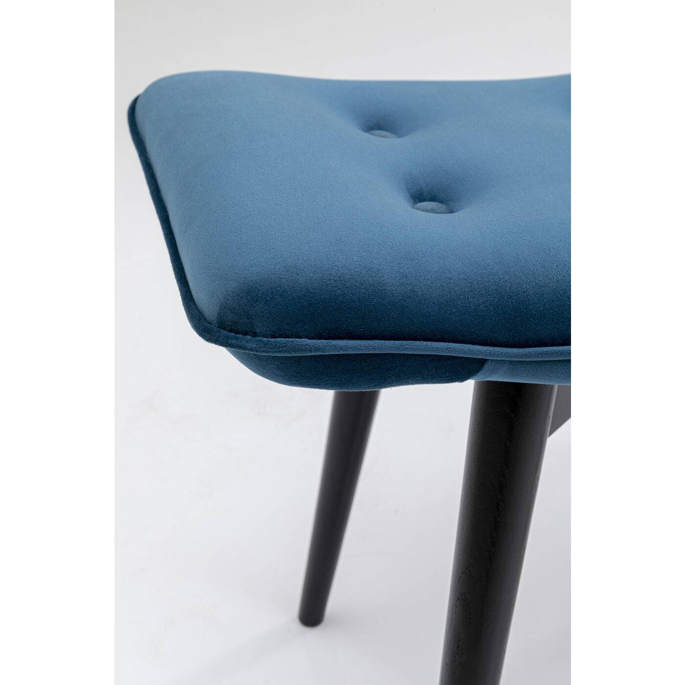 Stool Black Vicky Velvet Bluegreen 46x59cm - JULIA VENCE STORE