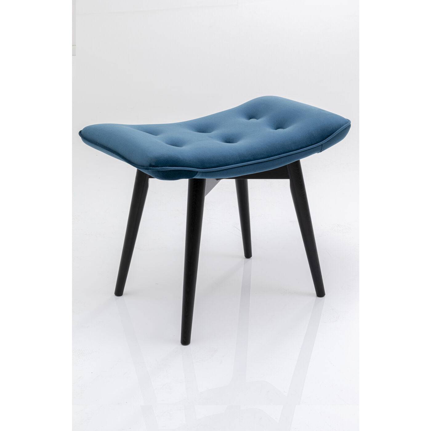 Stool Black Vicky Velvet Bluegreen 46x59cm - JULIA VENCE STORE