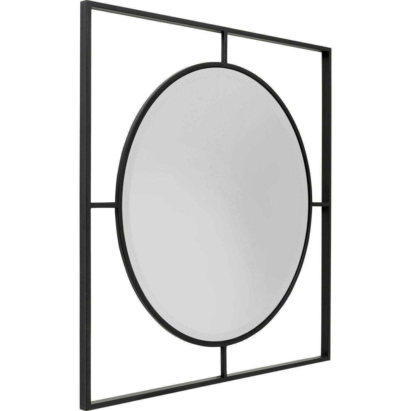 wall mirror stanford frame matt black o90cm