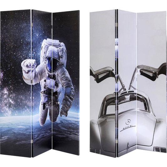 room divider triptychon man vs oldtimer 120x180cm