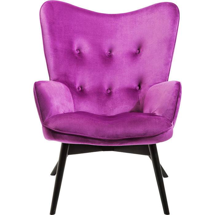 Armchair Black Vicky Velvet Purple - JULIA VENCE STORE