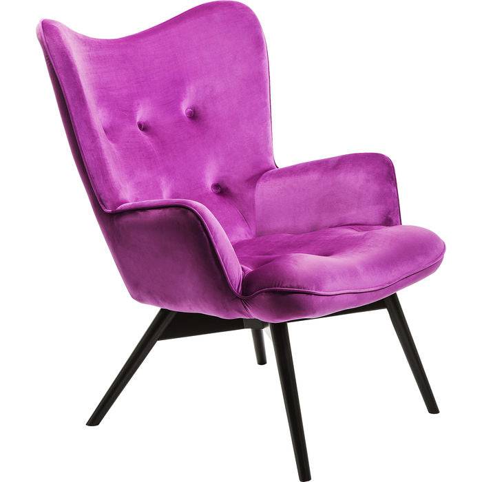 Armchair Black Vicky Velvet Purple - JULIA VENCE STORE