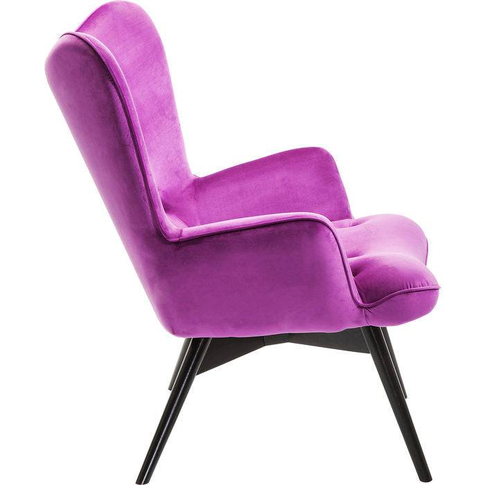 Armchair Black Vicky Velvet Purple - JULIA VENCE STORE