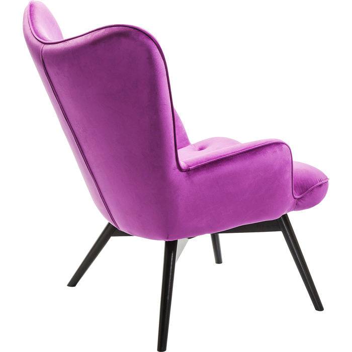 Armchair Black Vicky Velvet Purple - JULIA VENCE STORE