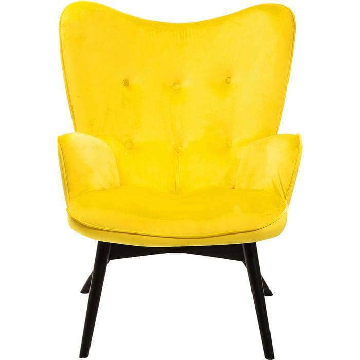 Armchair Black Vicky Velvet Yellow - JULIA VENCE STORE