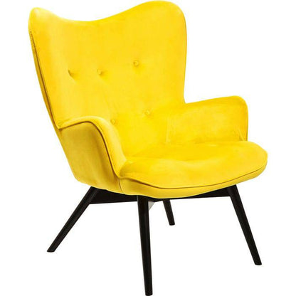 Armchair Black Vicky Velvet Yellow - JULIA VENCE STORE