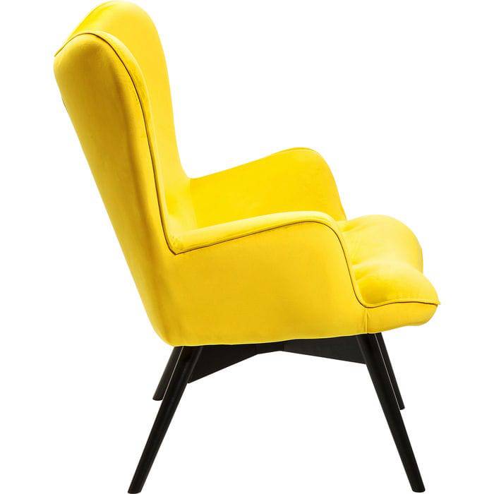 Armchair Black Vicky Velvet Yellow - JULIA VENCE STORE