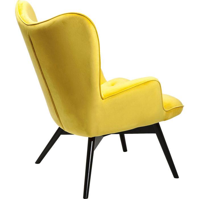 Armchair Black Vicky Velvet Yellow - JULIA VENCE STORE