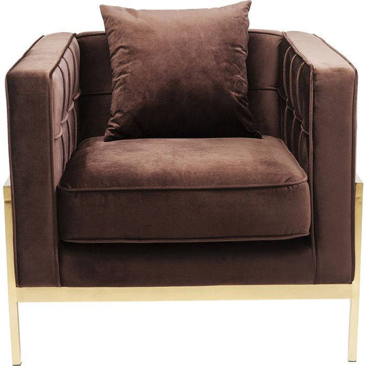 Brown Velvet Arm Chair