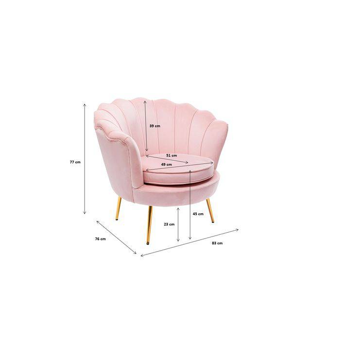 Armchair Water Lily Rose - JULIA VENCE STORE