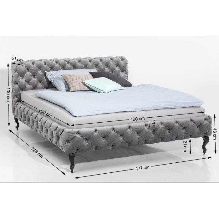 Ecru Velvet Bed