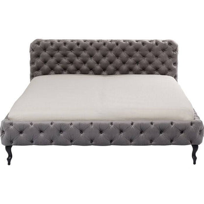 Bed Desire Velvet Silver Grey 200x200cm - JULIA VENCE STORE