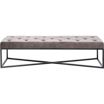 Grey Velvet Bench 