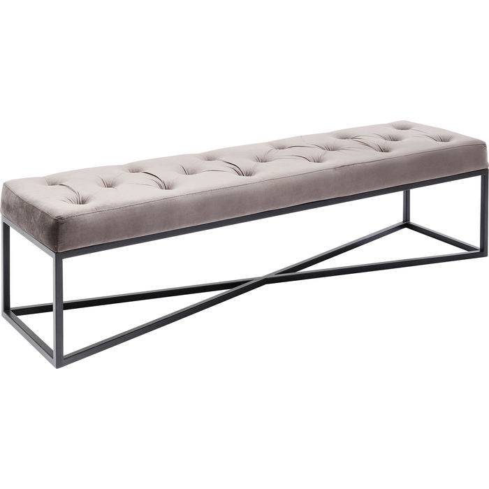 Grey Velvet Bench 