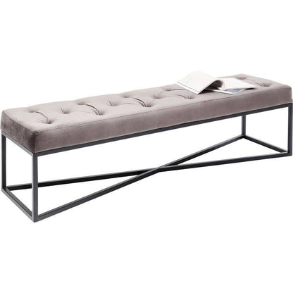 Grey Velvet Bench 