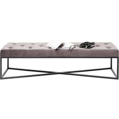 Grey Velvet Bench 