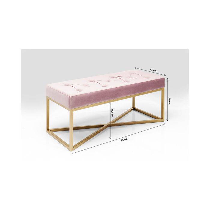 Bench Crossover Rose Brass 90x40cm - JULIA VENCE STORE