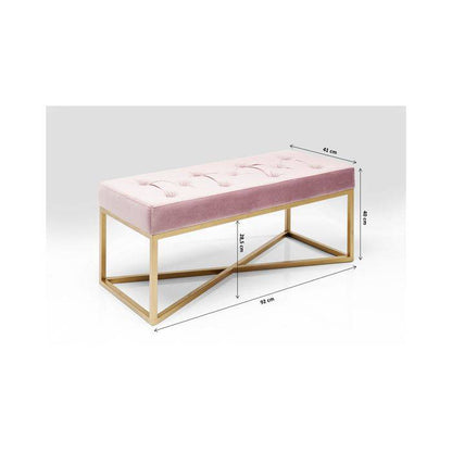 Bench Crossover Rose Brass 90x40cm - JULIA VENCE STORE