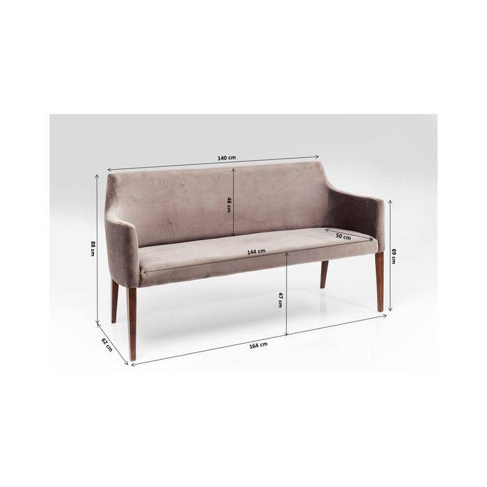 Bench Mode Velvet Grey - JULIA VENCE STORE