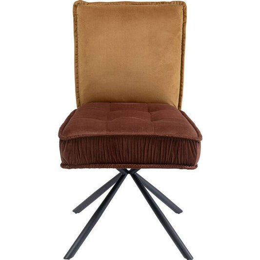 Brown Velvet Upholstered Chair