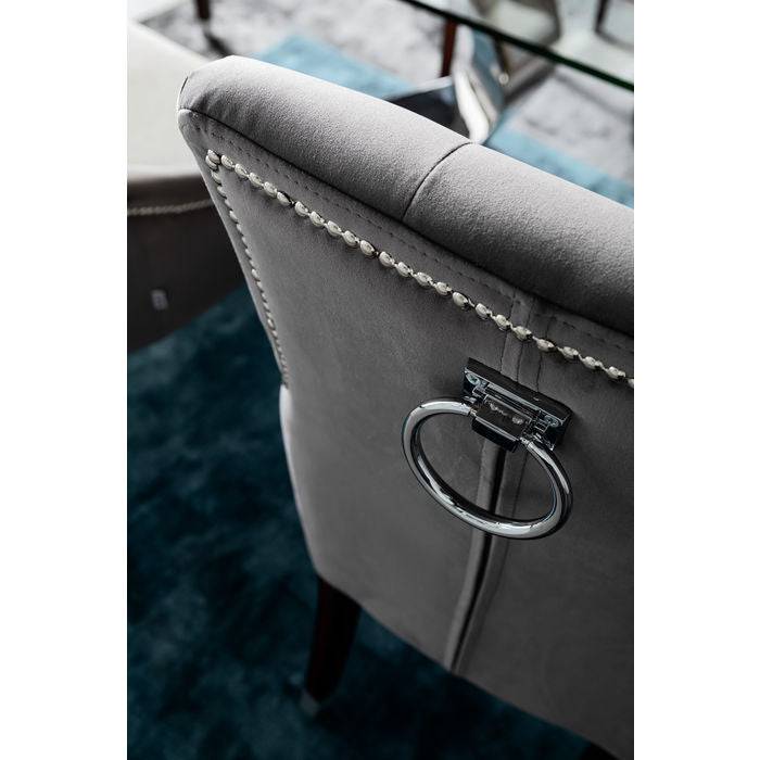 Luxurious Velvet Grey Chair