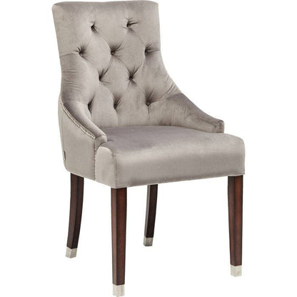 Luxurious Velvet Grey Chair