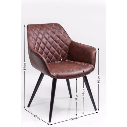 Chair with Armrest Harry Brown - JULIA VENCE STORE