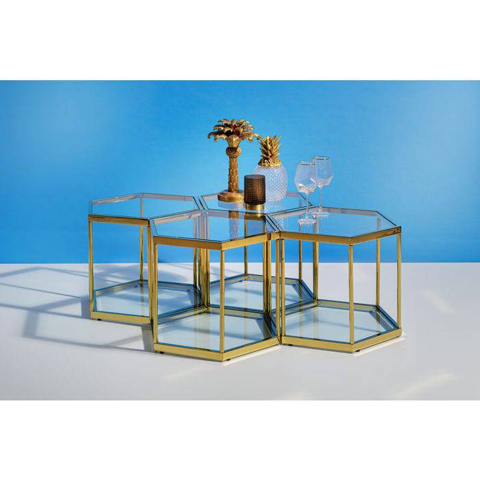 Hexagonal Glass Coffee Table