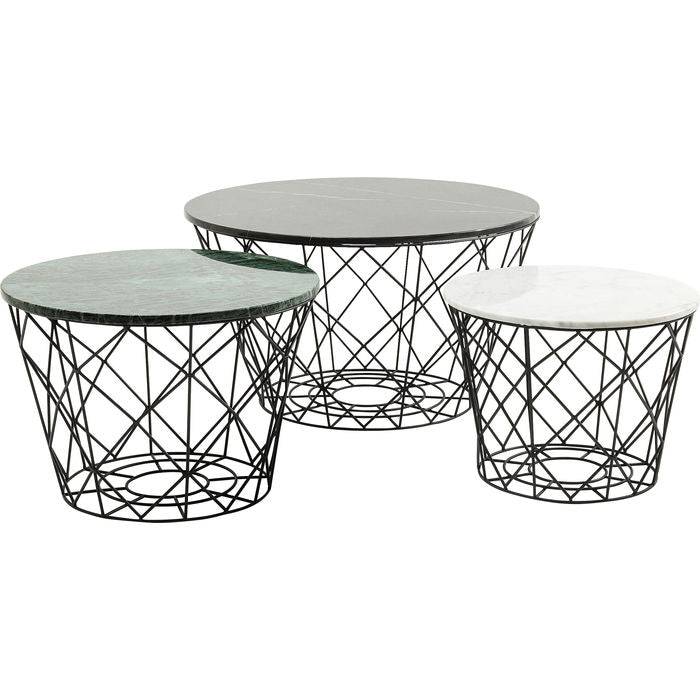 Elegant Marble Coffee Table Set 