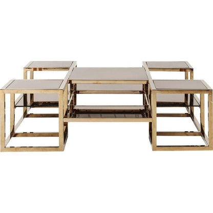 Coffee Table Steps Gold 120x120cm - JULIA VENCE STORE