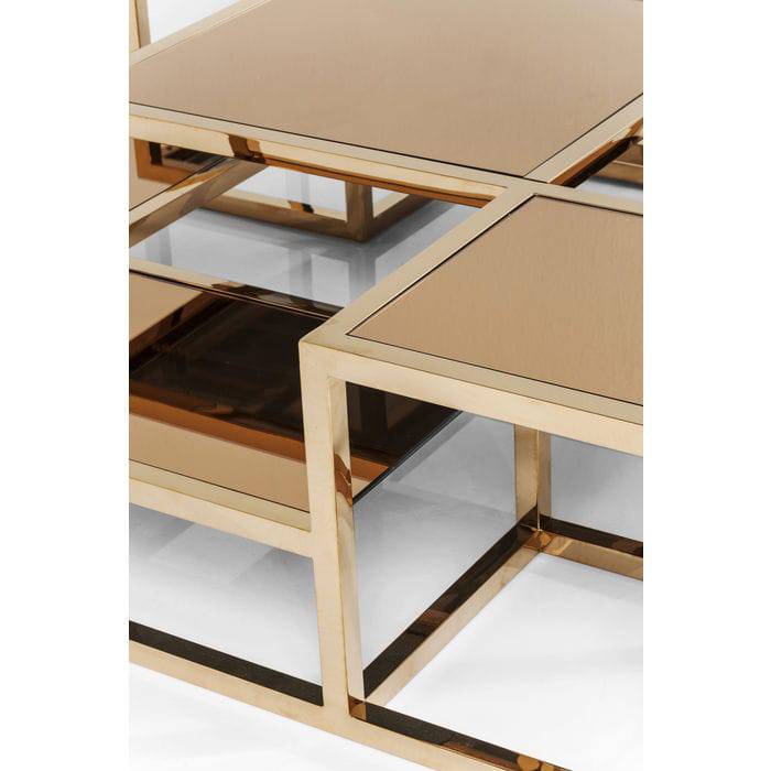 Coffee Table Steps Gold 120x120cm - JULIA VENCE STORE