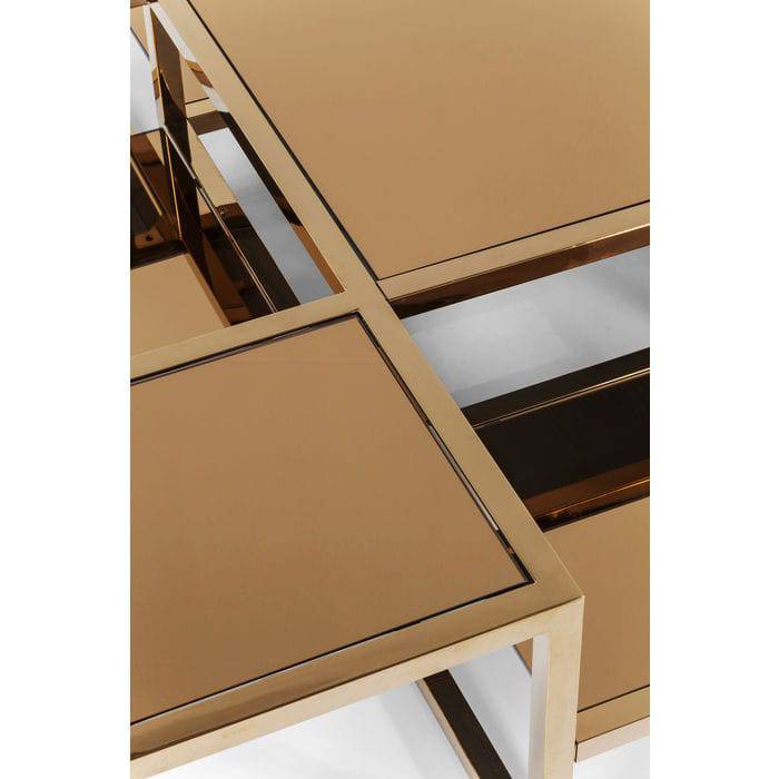 Coffee Table Steps Gold 120x120cm - JULIA VENCE STORE